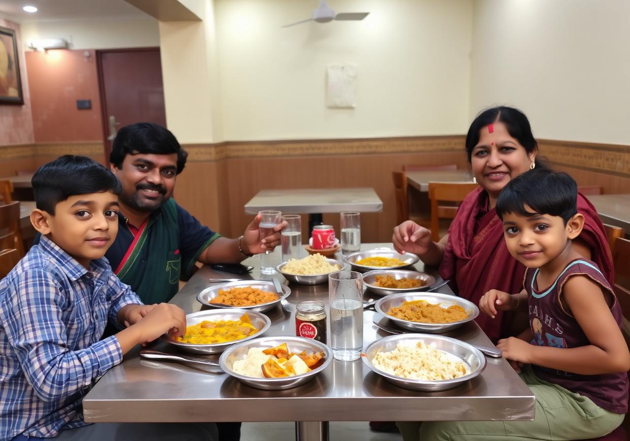 Family enjoying a meal at the restaurant