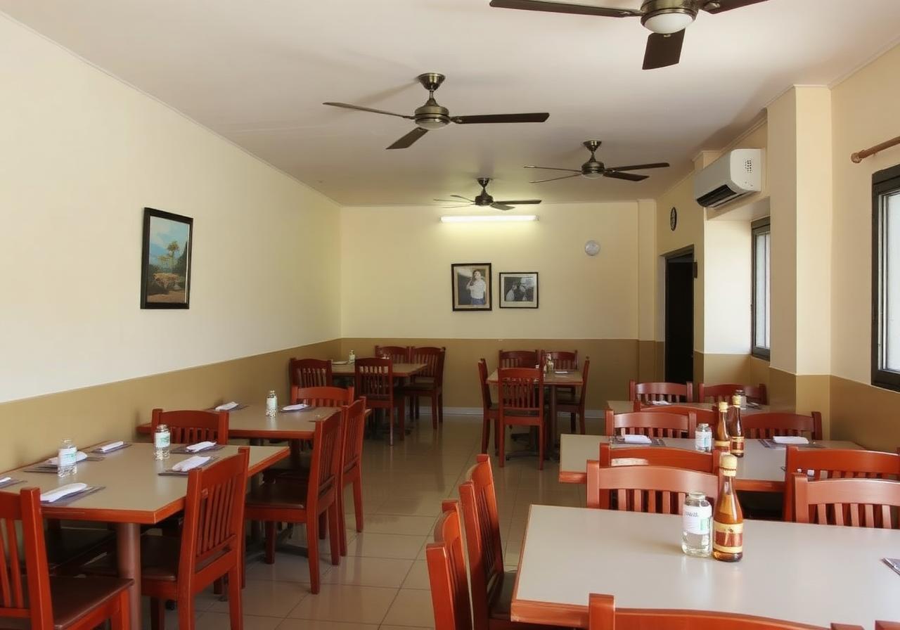 Warm restaurant interior